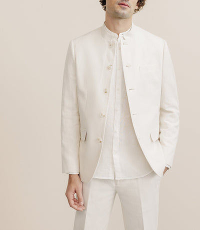 Veste ville col mao écrue - IZAC