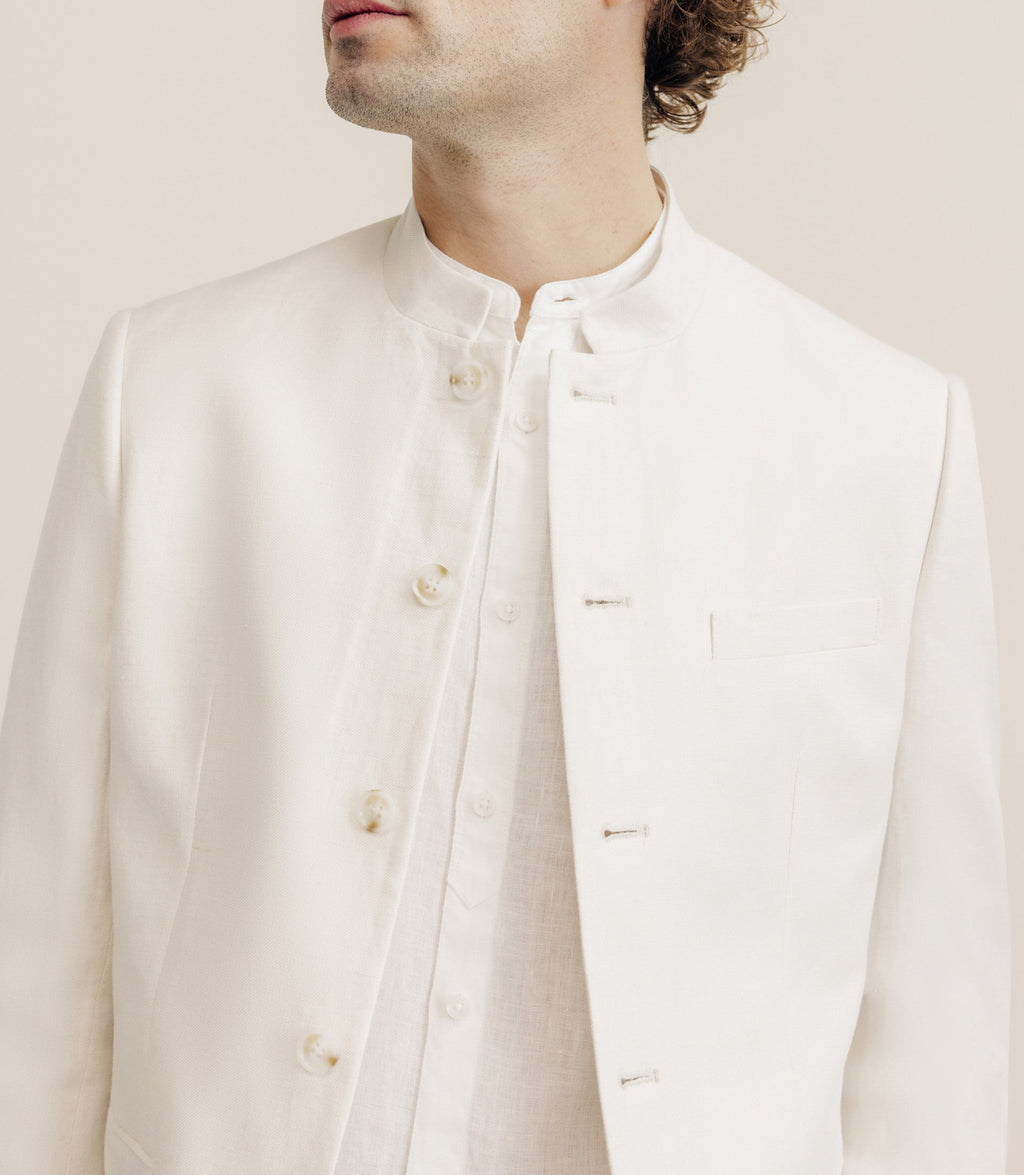 Veste ville col mao écrue - IZAC