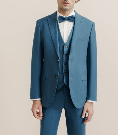 Veste ville 100% lin séparable bleu vert - IZAC