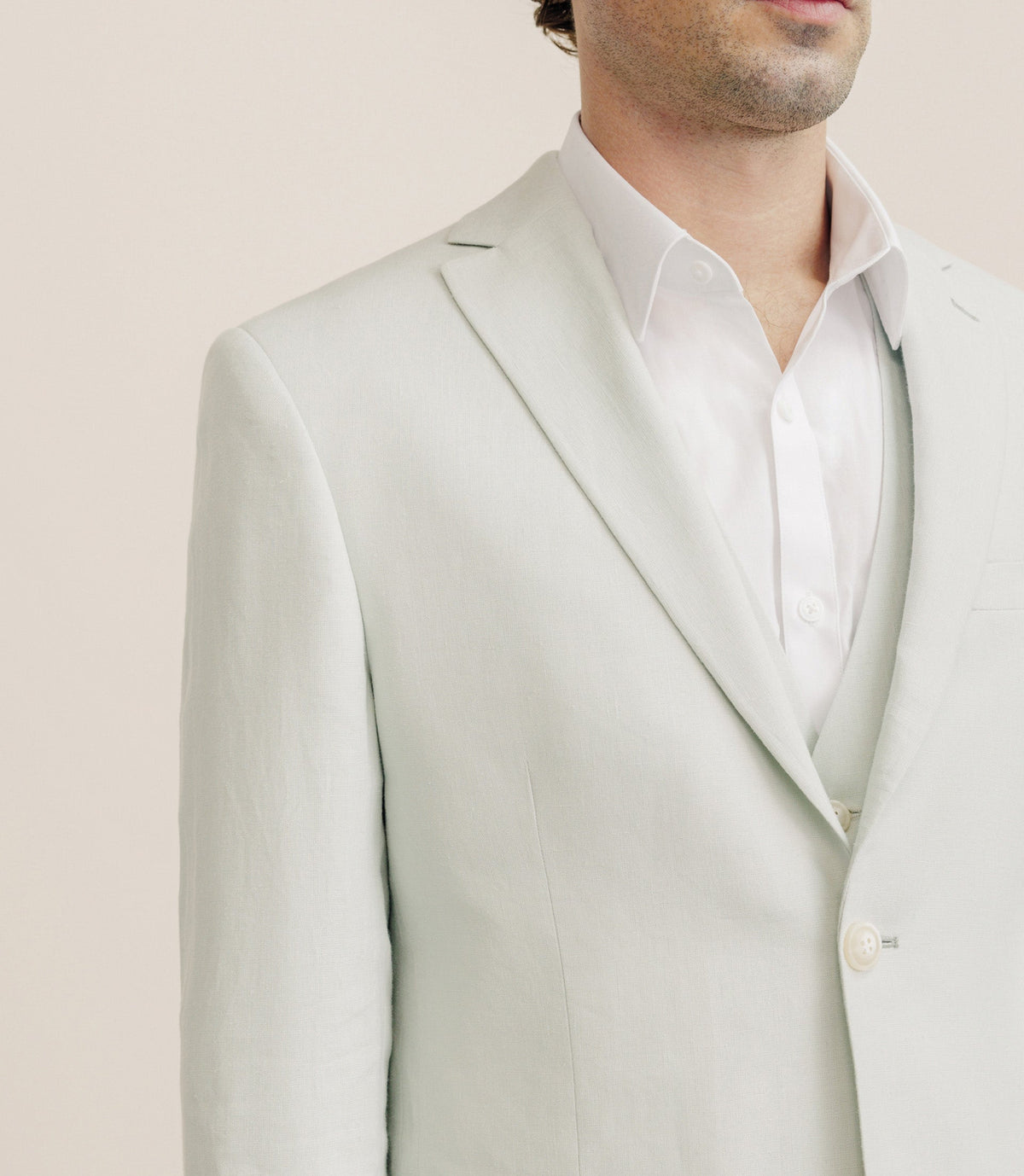 Veste ville 100% lin séparable vert eau - IZAC