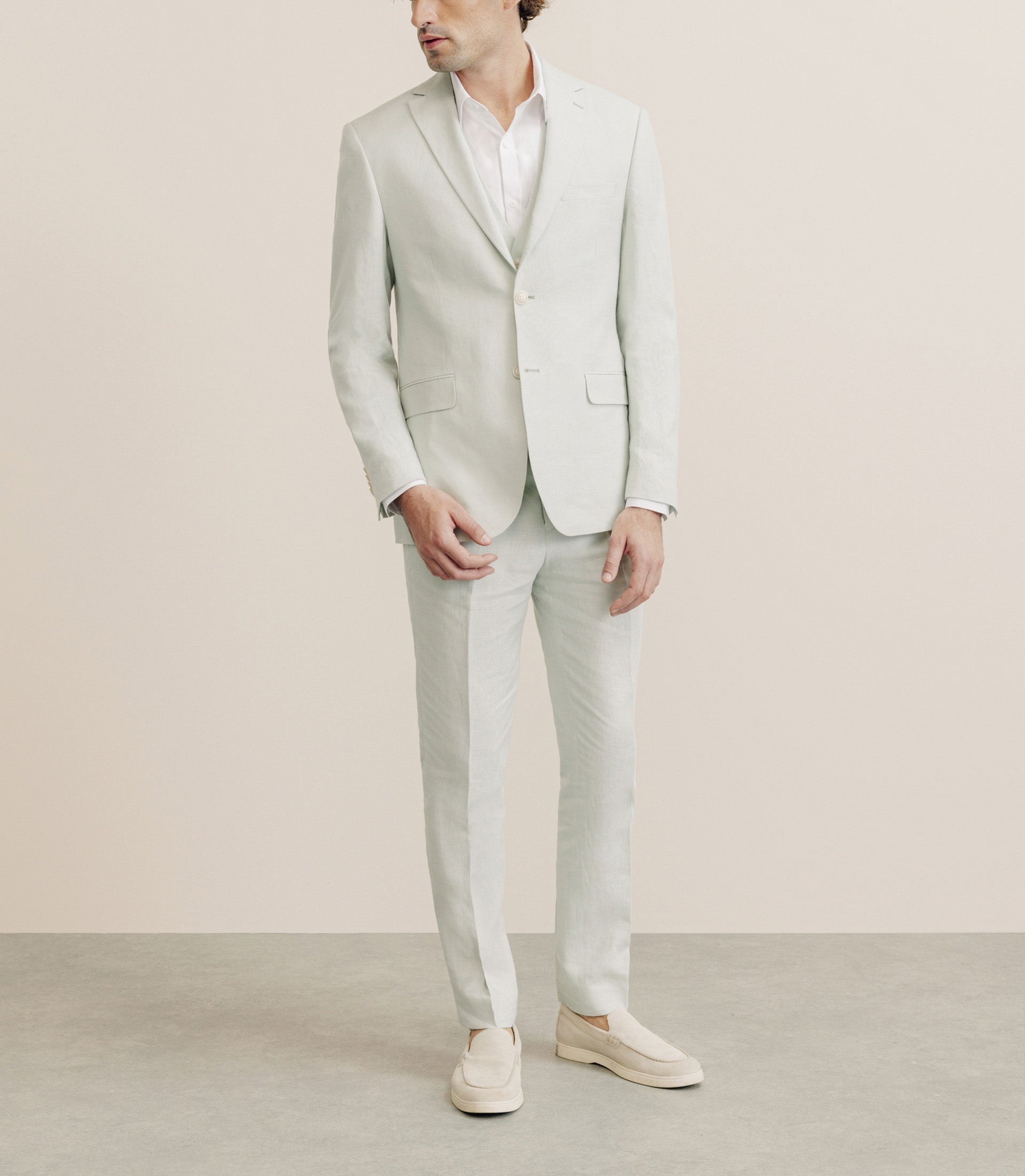 Veste ville 100% lin séparable vert eau - IZAC