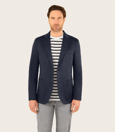 Veste ville en satin de coton marine - IZAC