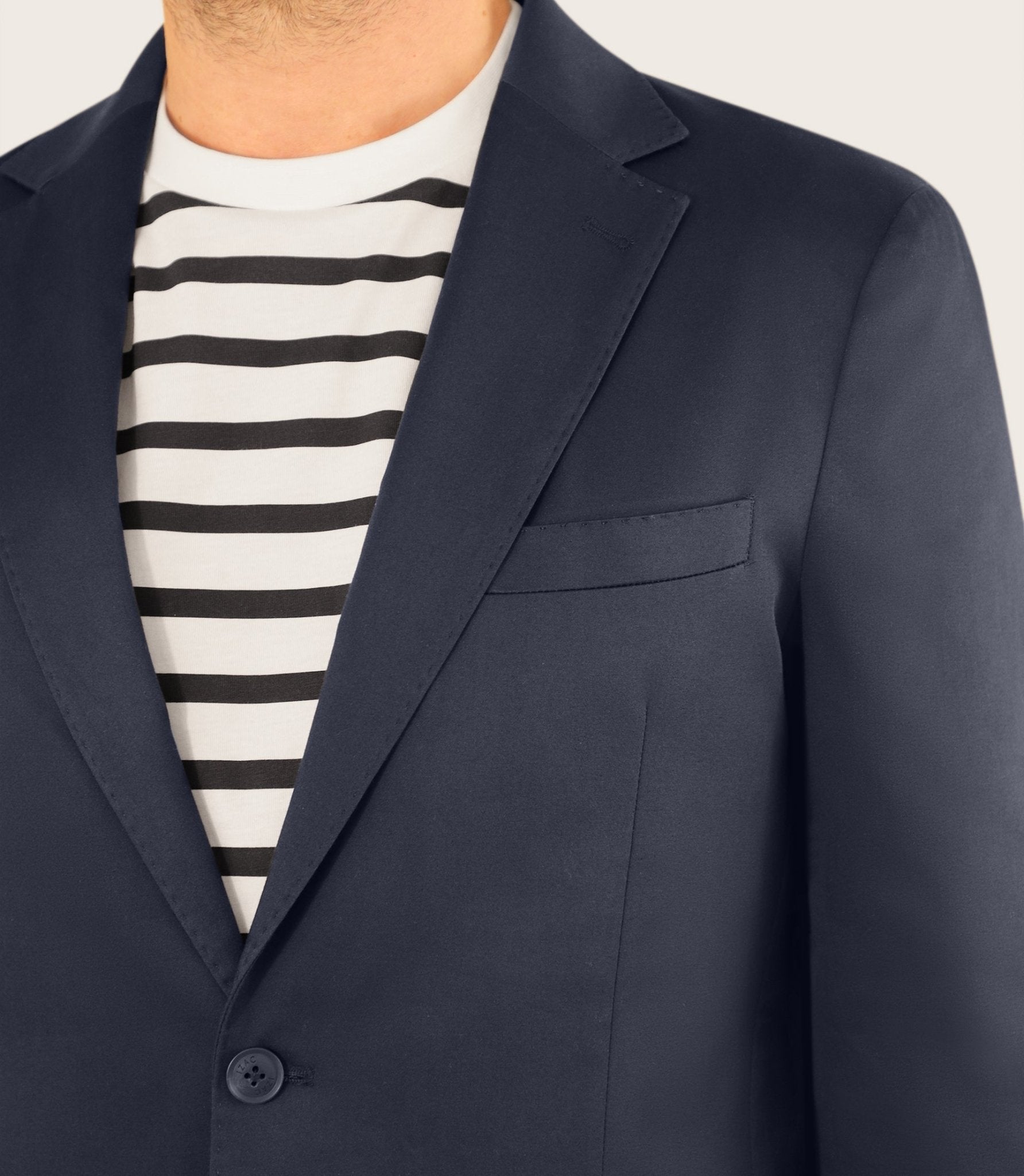 Veste ville en satin de coton marine - IZAC