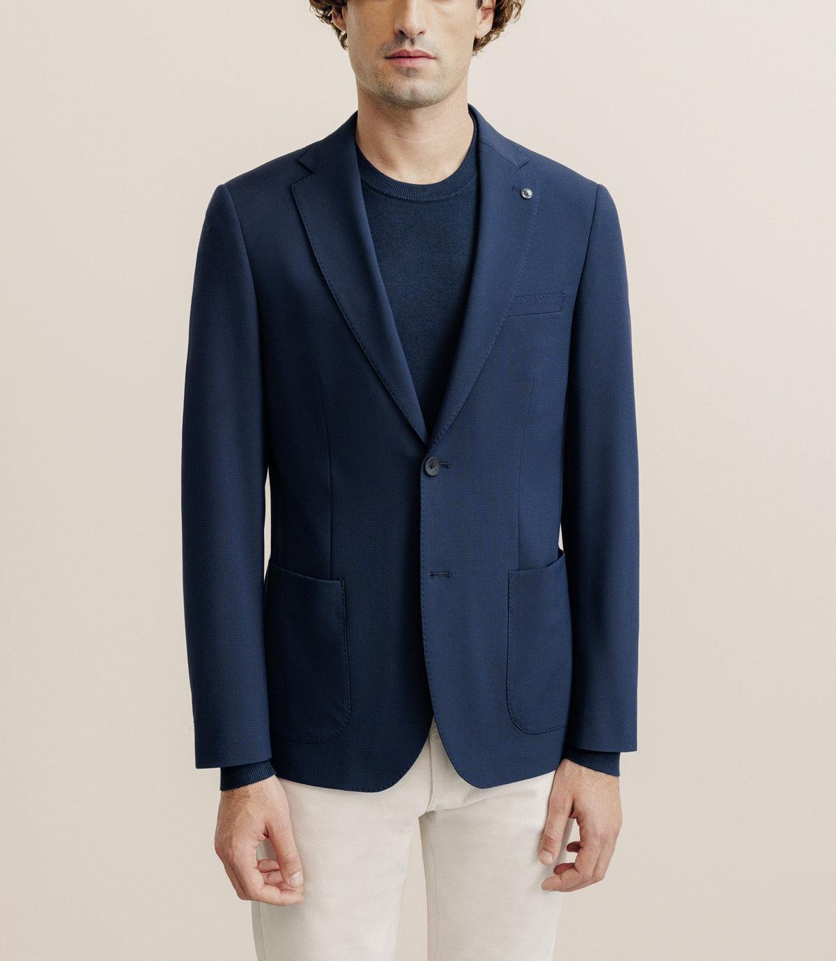 Veste en tissu armuré marine - IZAC