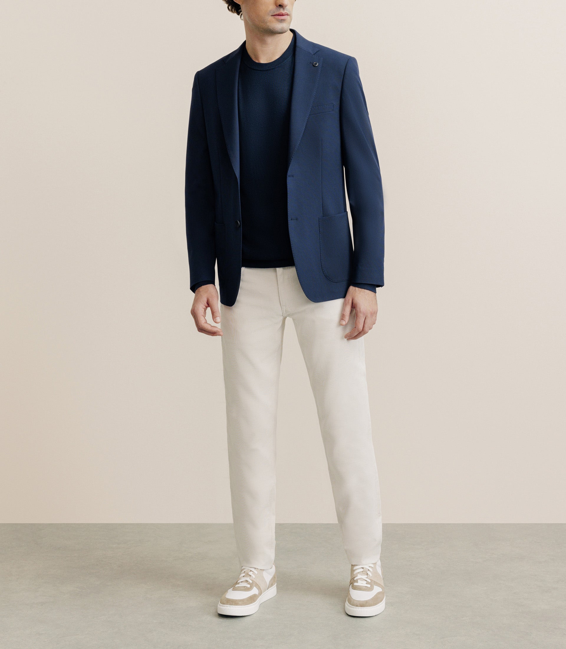 Veste en tissu armuré marine - IZAC