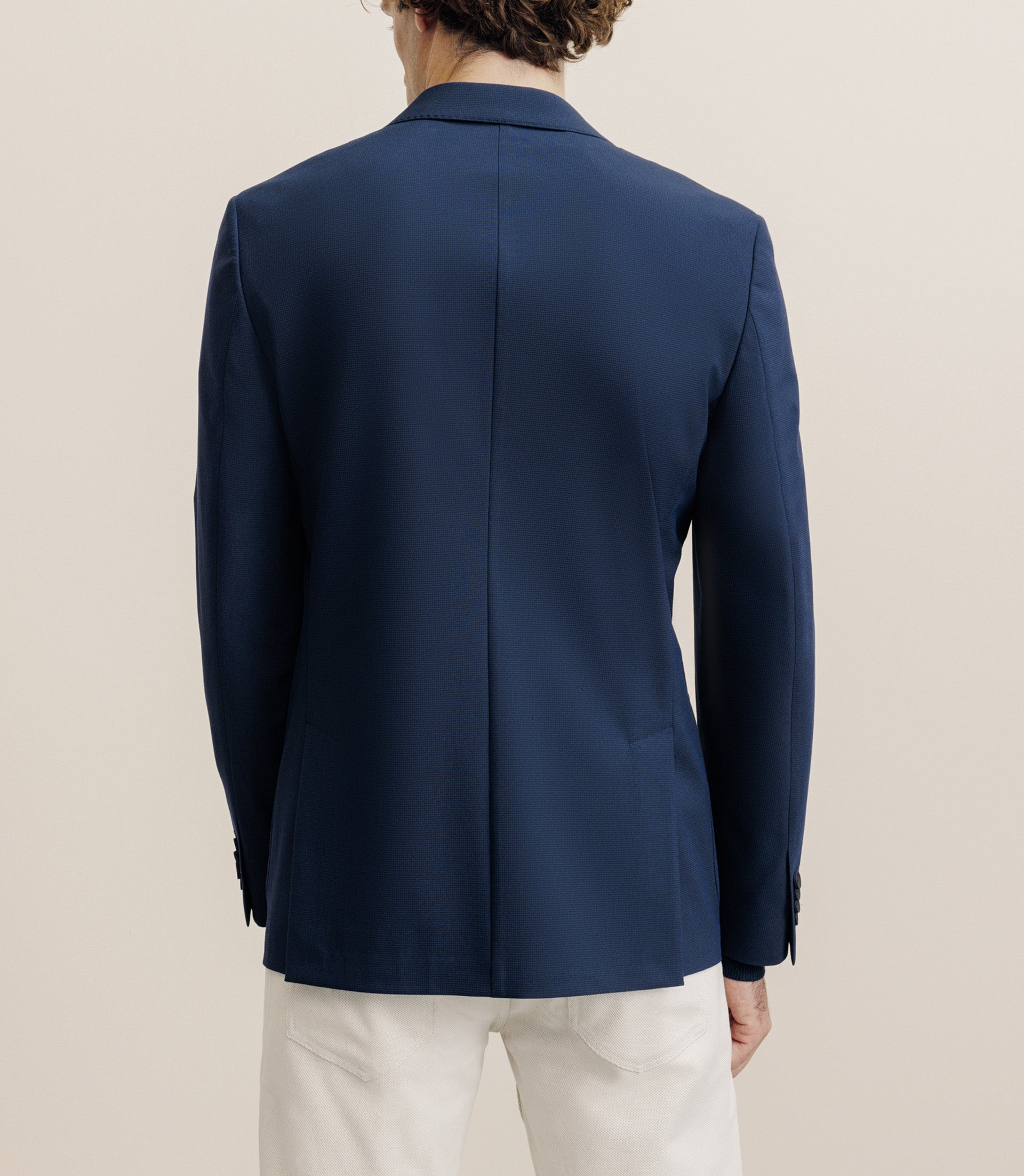 Veste en tissu armuré marine - IZAC