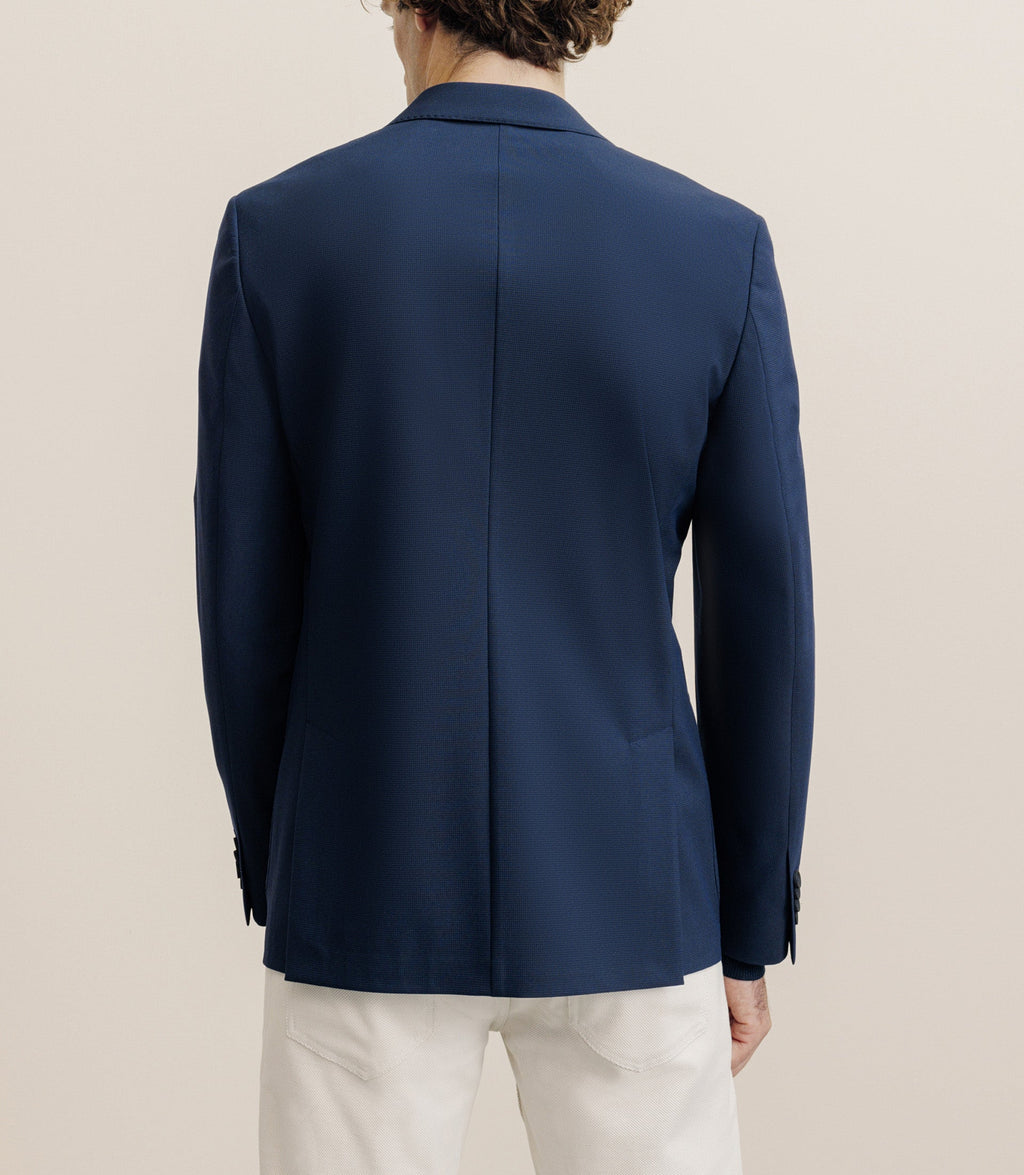 Veste en tissu armuré marine - IZAC