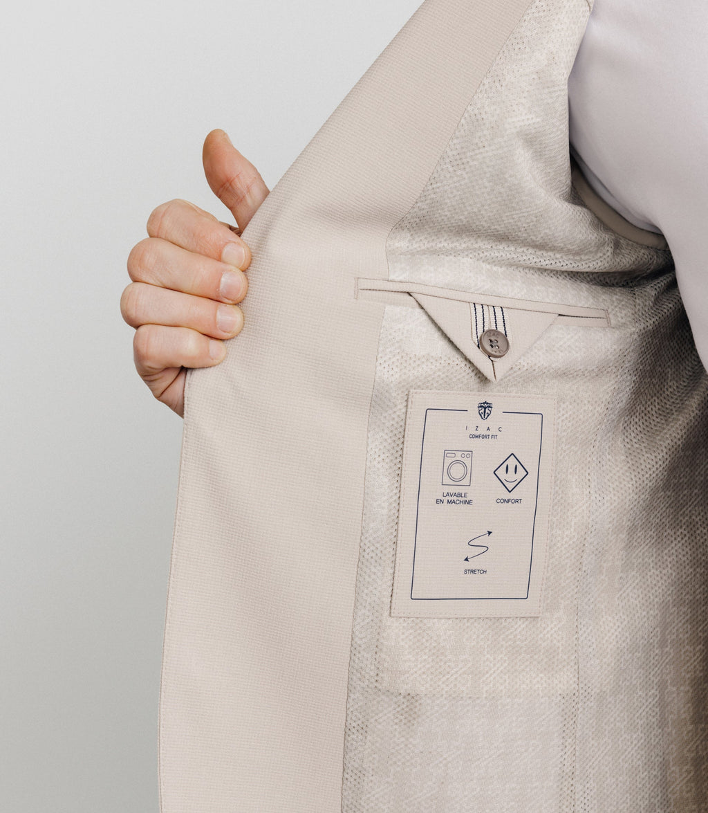 Veste en tissu armuré mastic - IZAC