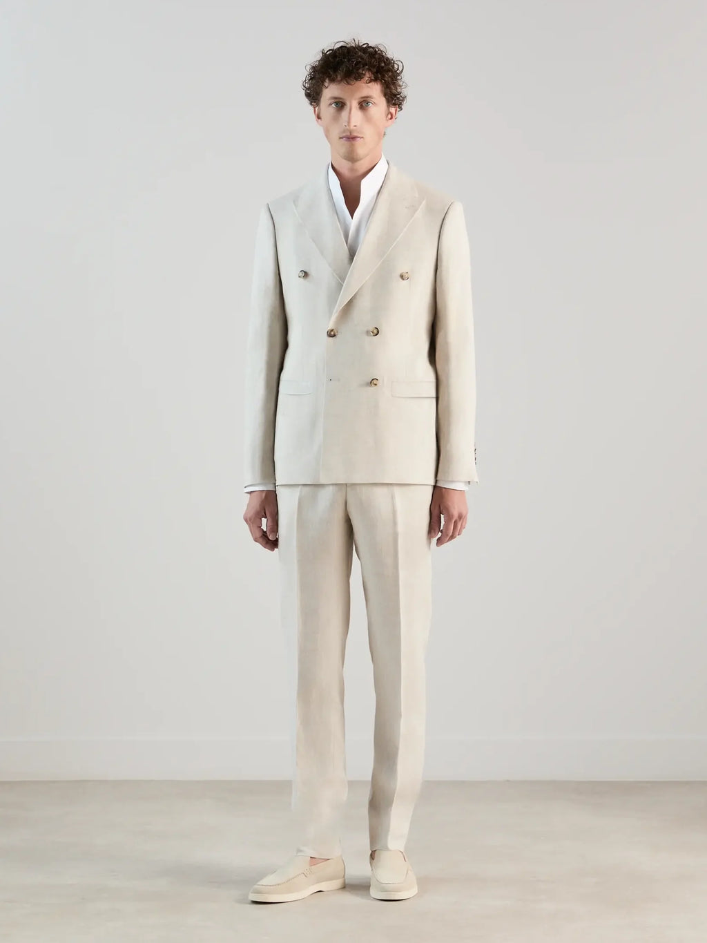 Veste ville croisée 100% lin beige - IZAC