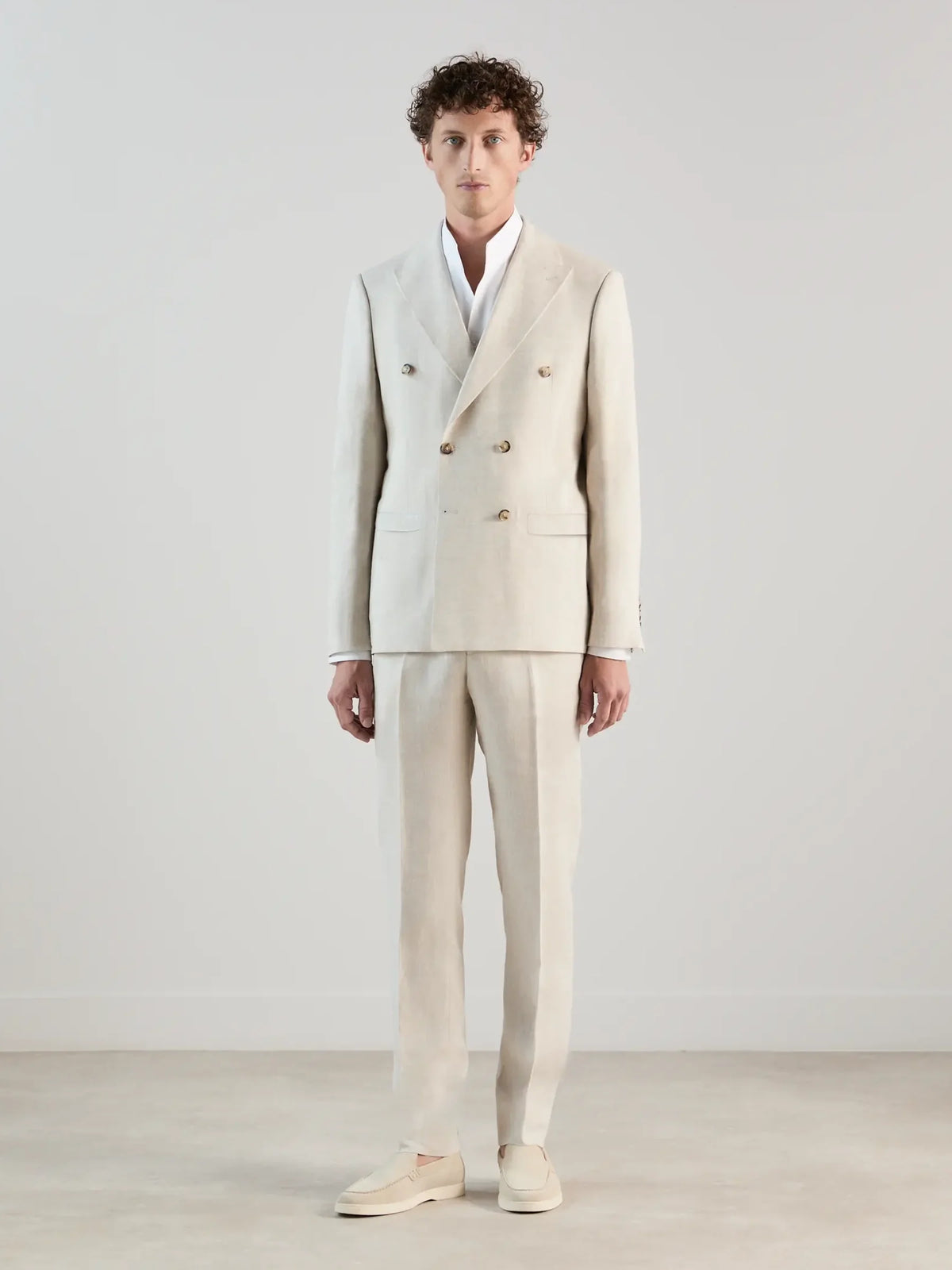Veste ville croisée 100% lin beige - IZAC