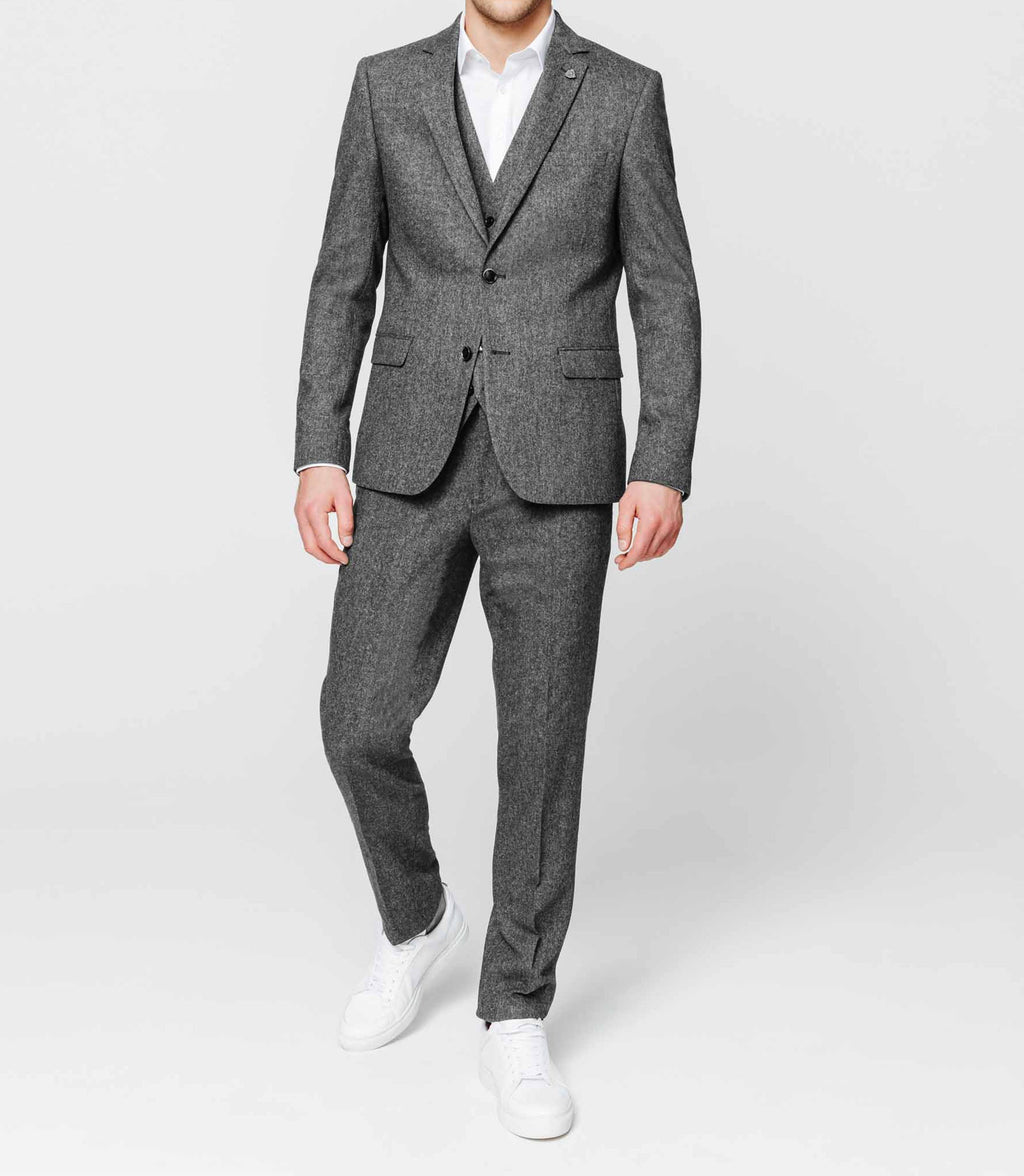 Veste tweed anthracite - IZAC