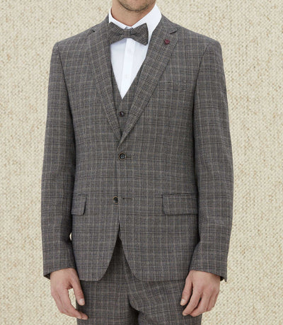 Veste ville Prince de Galles beige "Empreinte" - IZAC