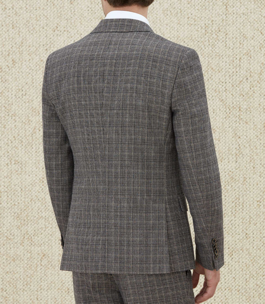 Veste ville Prince de Galles beige "Empreinte" - IZAC