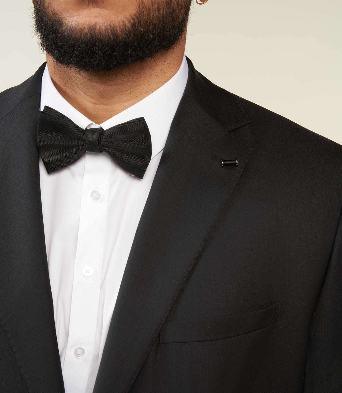 Veste ville 2 boutons en laine noire LIBREBT - IZAC