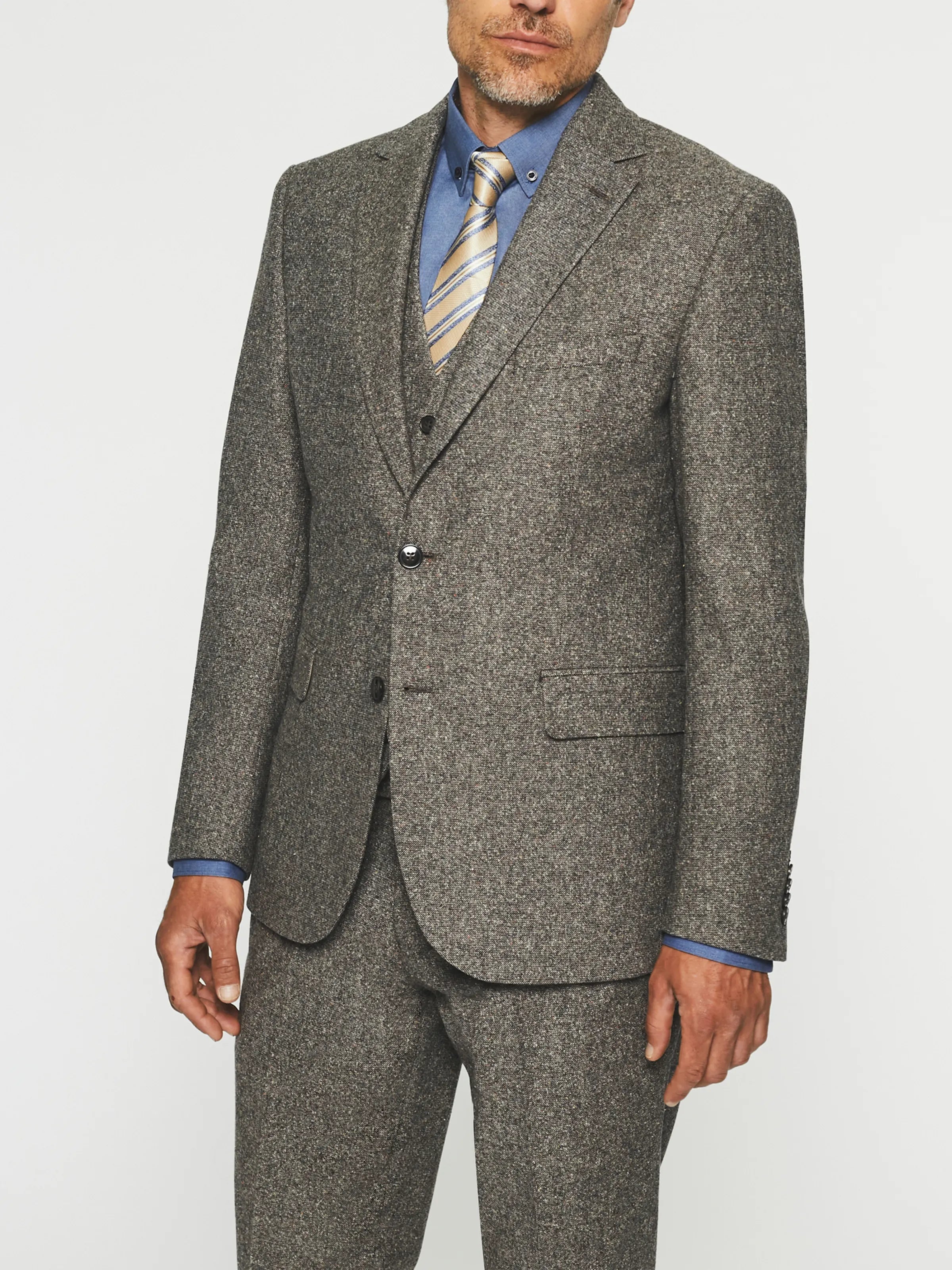 Veste ville en tweed marron SABLE - IZAC