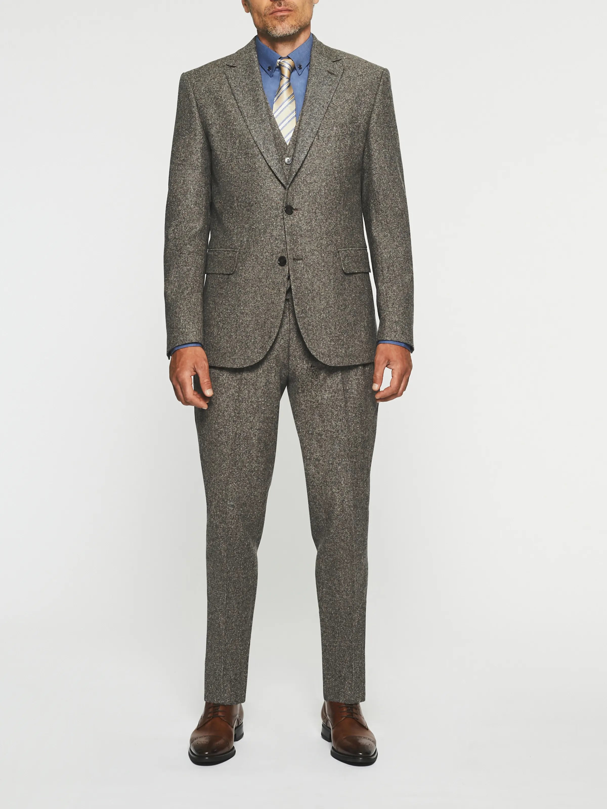 Veste ville en tweed marron SABLE - IZAC