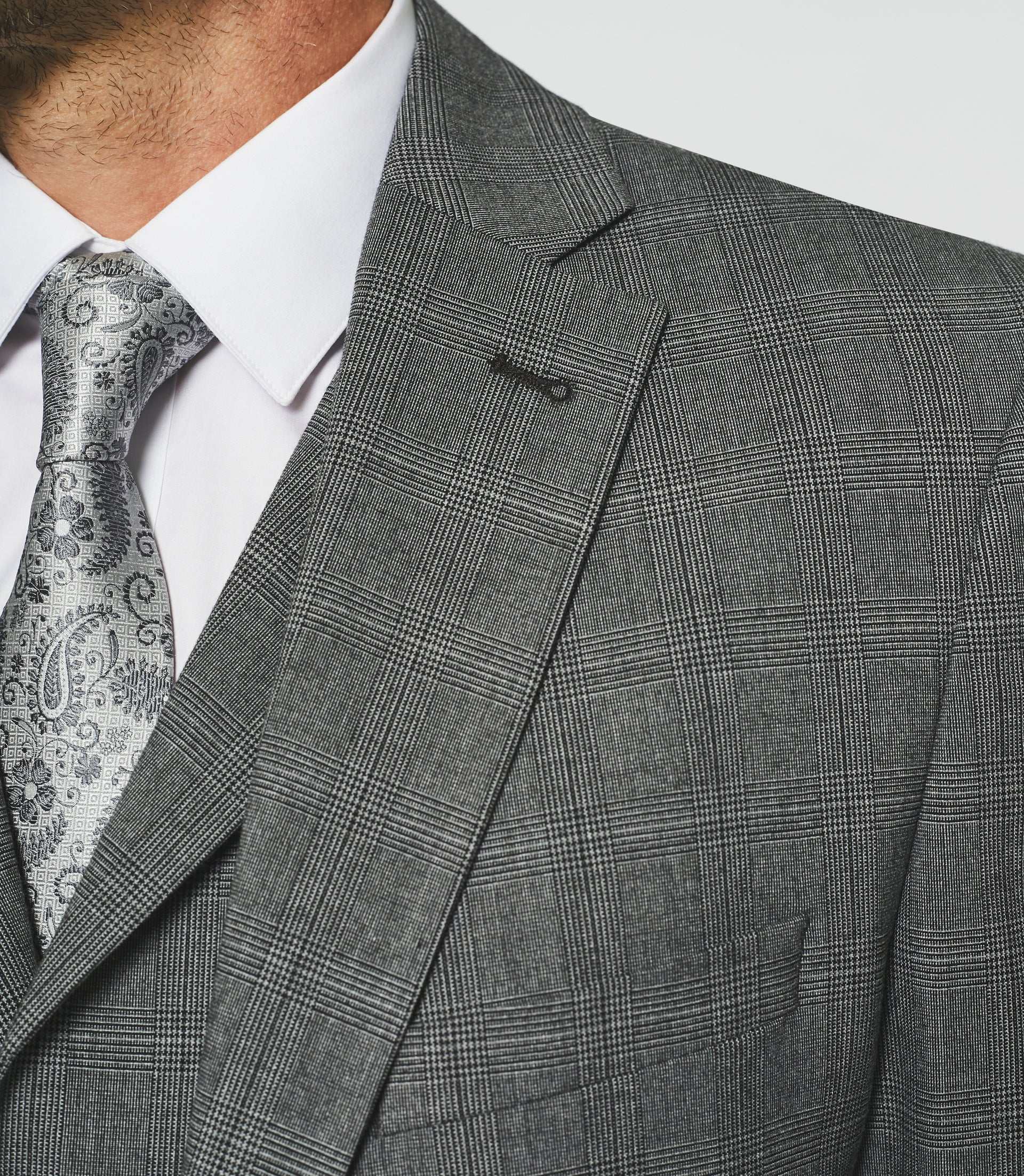 Veste à carreaux esprit Prince de Galles grise SOBRE - IZAC