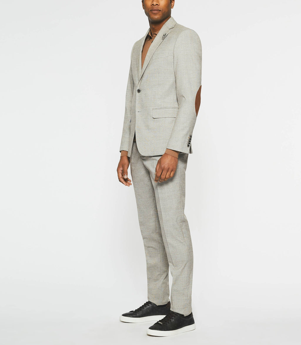 Veste à carreaux esprit Prince de Galles beige SWING - IZAC