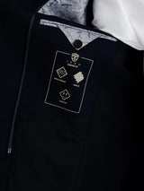 Veste en maille avec parementure marine - IZAC