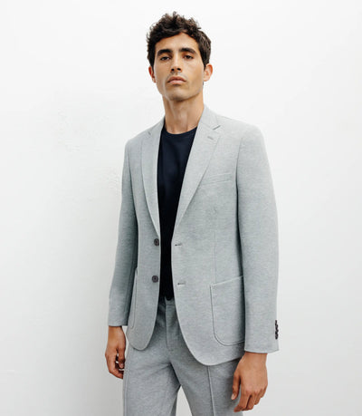 Veste ville en maille 2 boutons gris - IZAC