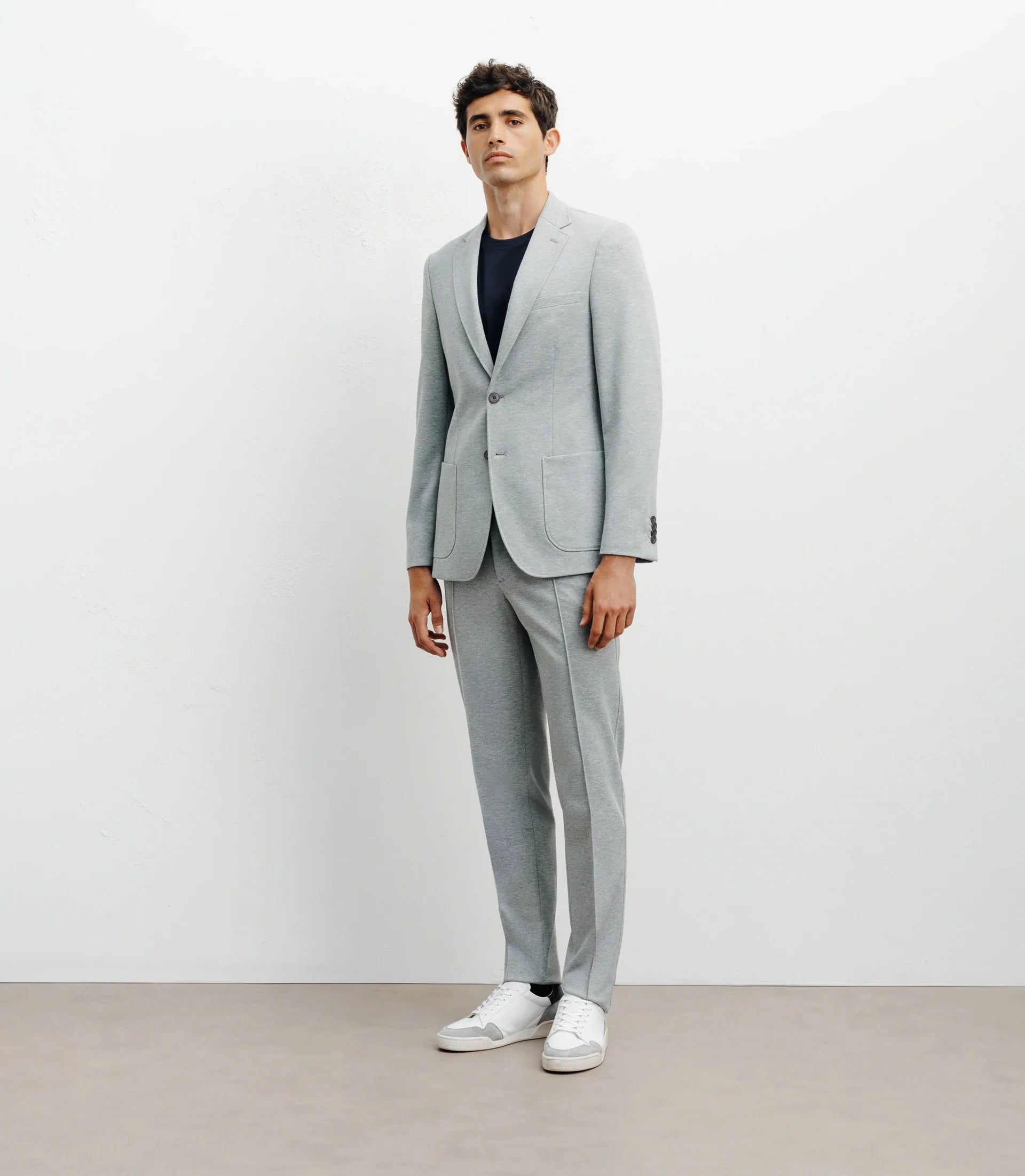 Veste ville en maille 2 boutons gris - IZAC