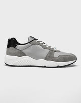 Sneakers cuir et textile gris "Emilio" - IZAC