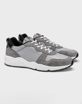 Sneakers cuir et textile gris "Emilio" - IZAC