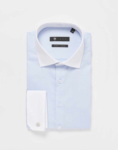 Chemise ajustée non - iron ciel - IZAC