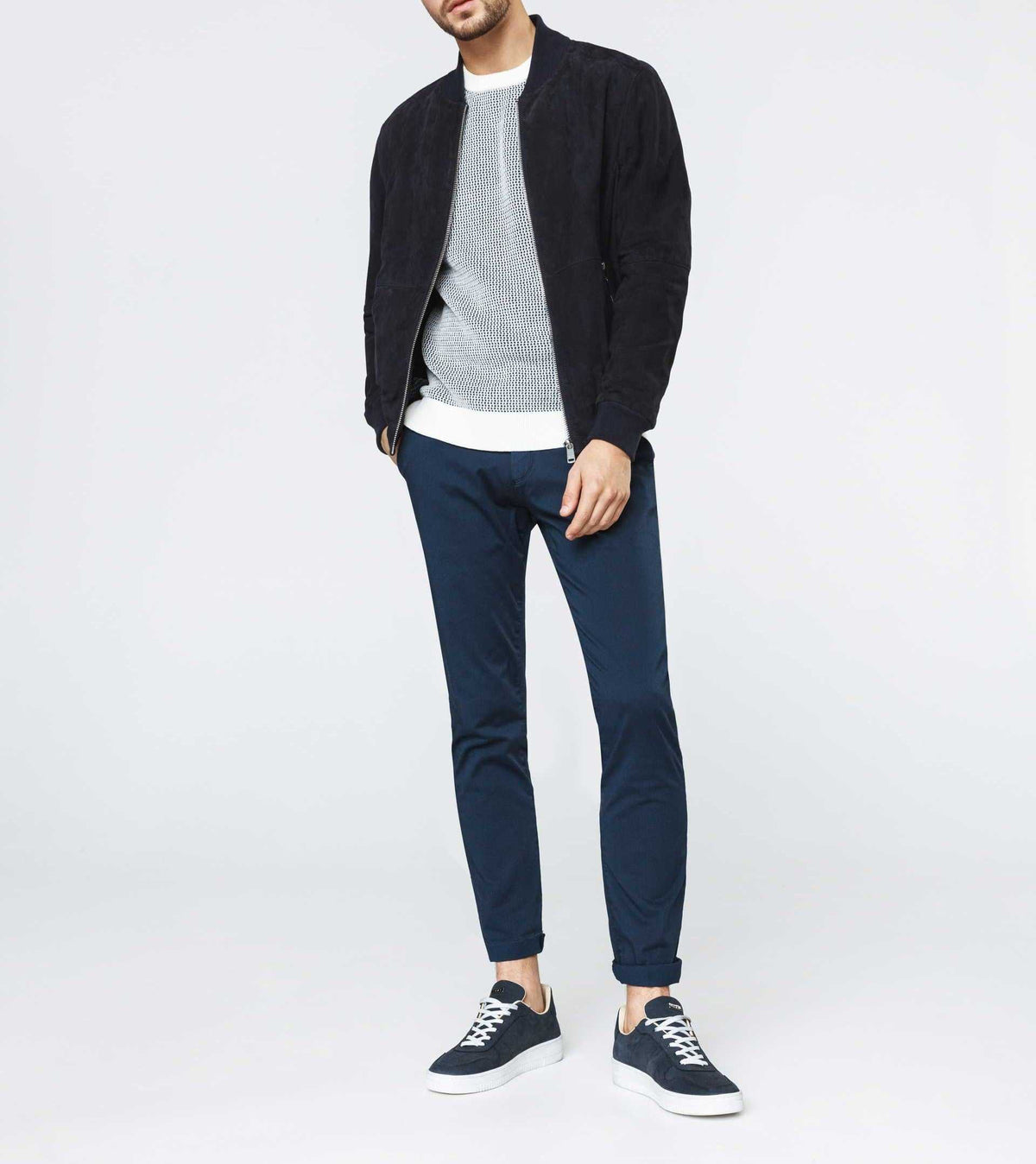 Blouson cuir marine "Imanie" - IZAC