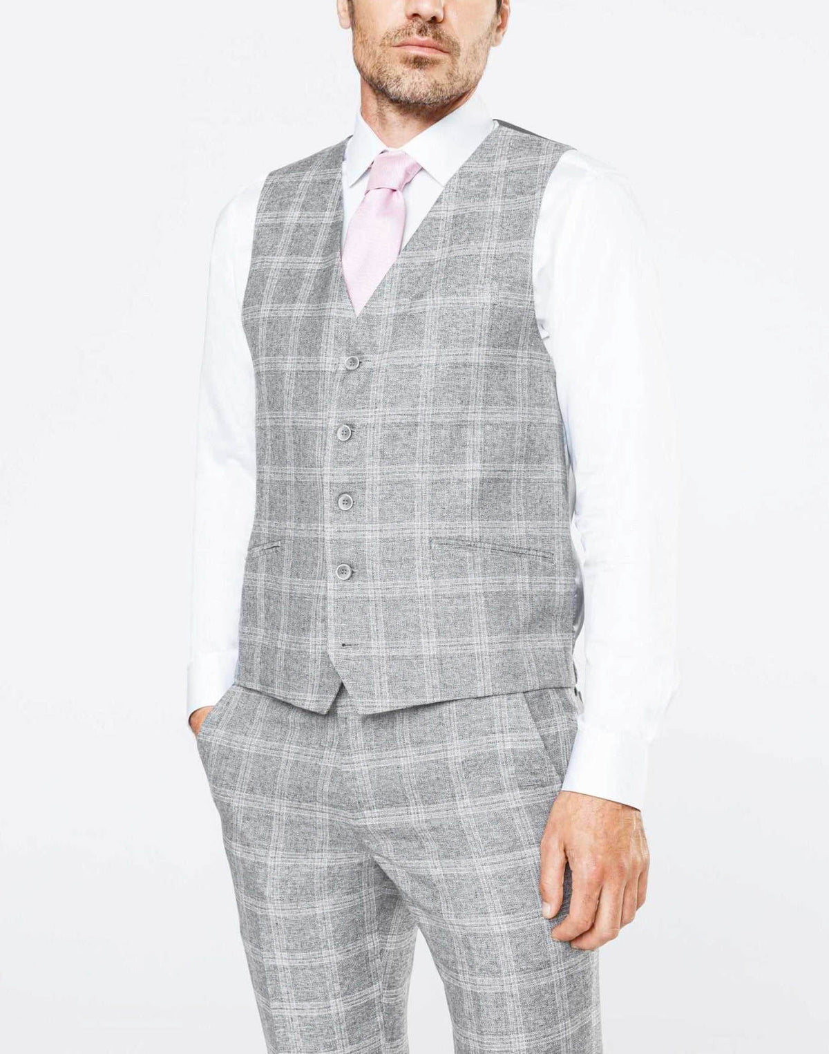 Gilet ville carreaux gris - IZAC