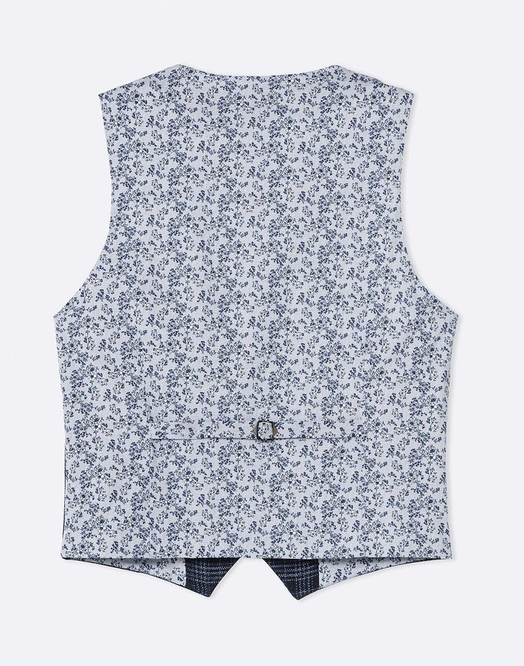 Gilet droit carreaux bleu marine - IZAC