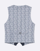 Gilet droit carreaux bleu marine - IZAC