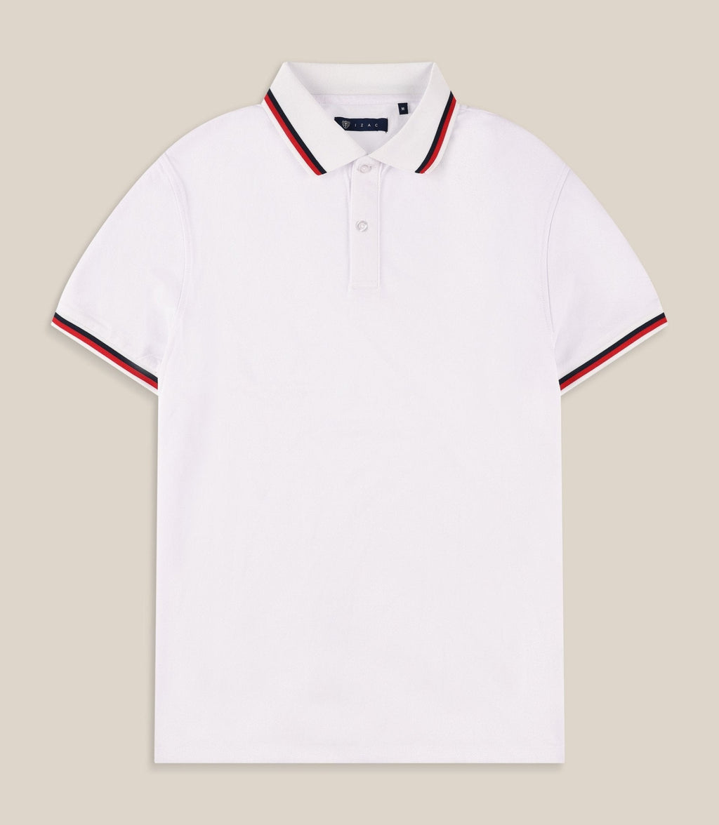 Polo en maille piquée blanc - IZAC