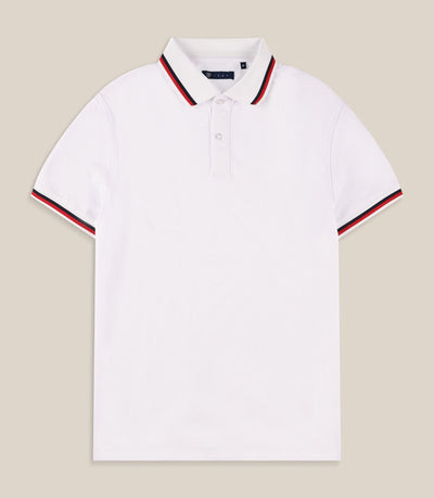 Polo en maille piquée blanc - IZAC