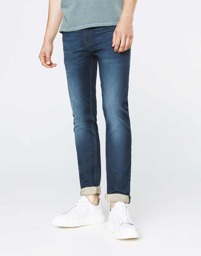 Jean enduit bleu gris délavé - IZAC