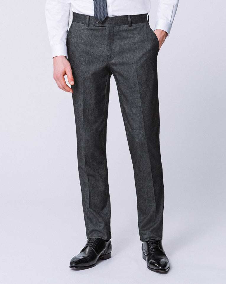 PANTALON MOTIF CHEVRON GRIS - IZAC